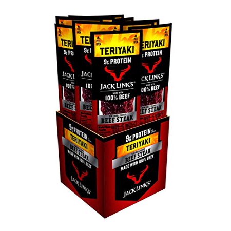 Jack Link’s Premium Cuts Beef Steak  Teriyaki  Great Protein Snack with 9g of Protein and 9g of Carbs per Serving  Made with Premium Beef  1 Ounce (