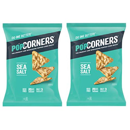 PopCorners PopCorn Snack Chips Pack of 2 5oz Bags (Sea Salt PopCorners)