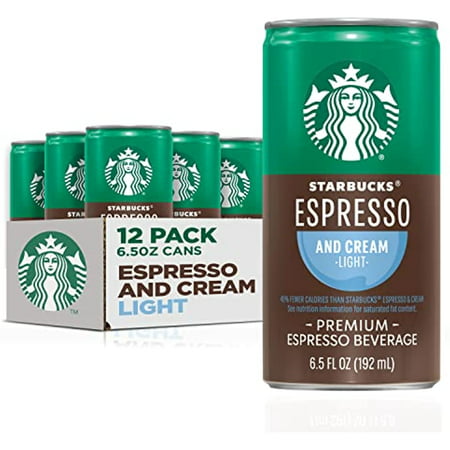Starbucks Ready to Drink Coffee  Espresso & Cream Light  6.5Oz Cans (12 Pack) (Packaging May Vary)