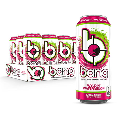 Bang Wyldin  Watermelon Energy Drink  0 Calories  Sugar Free with Super Creatine  16 Fl Oz (Pack of 12)
