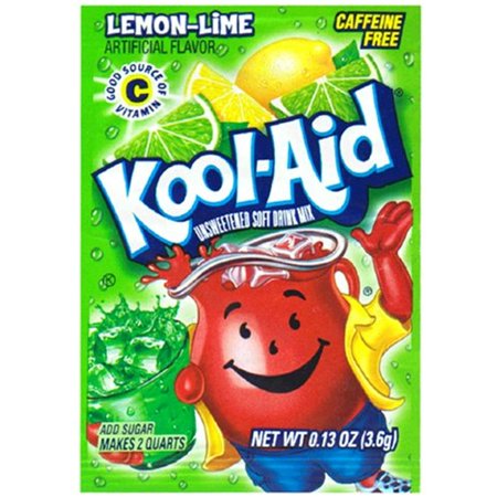Kool Aid Lemon Lime Drink Mix 0.13 Ounce (Pack of 48)