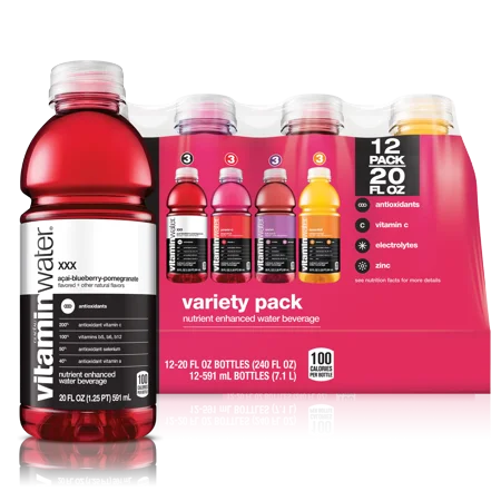 VitaminwaterAdslk Variety Pack Nutrient Enhanced Water W/ Vitamins  20 Fl Oz  12 Pack