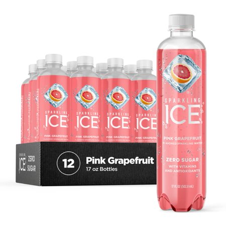 Sparkling Ice  Pink Grapefruit Sparkling Water  with Antioxidants and Vitamins  Zero Sugar  17 Fl Oz Bottles (Pack of 12)