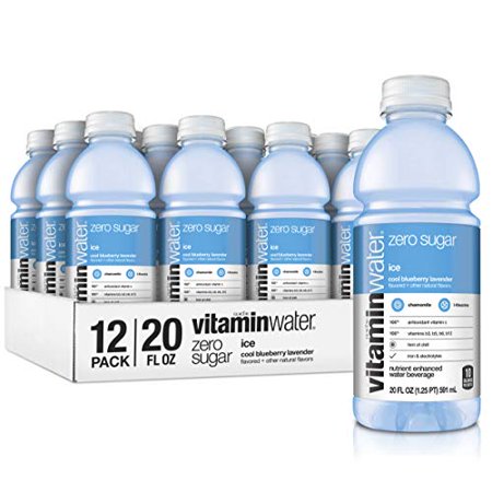 Zero Sugar Ice  Ice Cool Blueberry-Lavender Flavored  Electrolyte Enhanced Bottled Water with Vitamin B5  B6  B12  20 Fl Oz  12 Pack