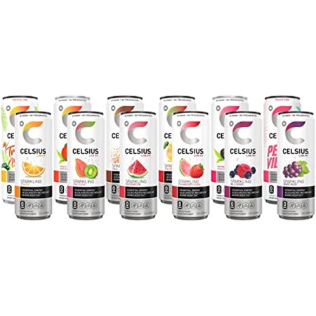 Celsius Energy Drink - All Flavor Variety Pack | 12 Fl Oz  Slim Cans. Sparkling and Non-Carbonated  Zero Sugar | 12 Flavors - Pack of 12