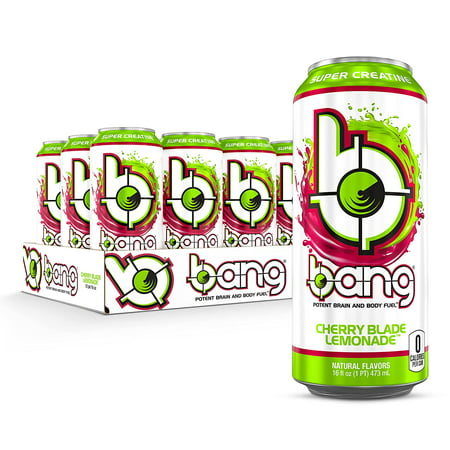 Bang Cherry Blade Lemonade Energy Drink  0 Calories  Sugar Free with Super Creatine  16 Fl Oz (Pack of 12)