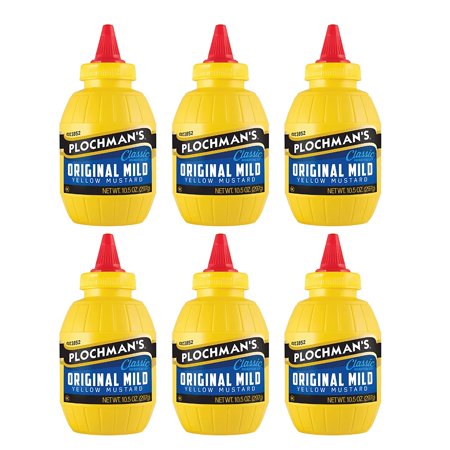 Plochman S Original Mild Classic Yellow Mustard  10.5 Oz (6 Pack)