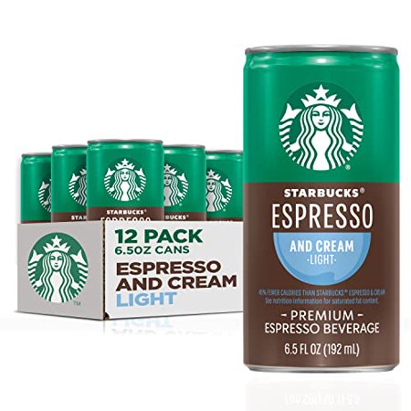 Starbucks Ready to Drink Coffee  Espresso & Cream Light   6.5oz Cans (12 Pack) (Packaging May Vary)