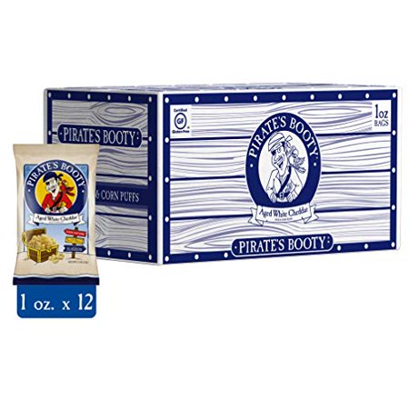 Pirate S Booty Aged White Cheddar Cheese Puffs 12ct  1oz Individual Snack Size Bags  Gluten Free  Healthy Kids Snacks