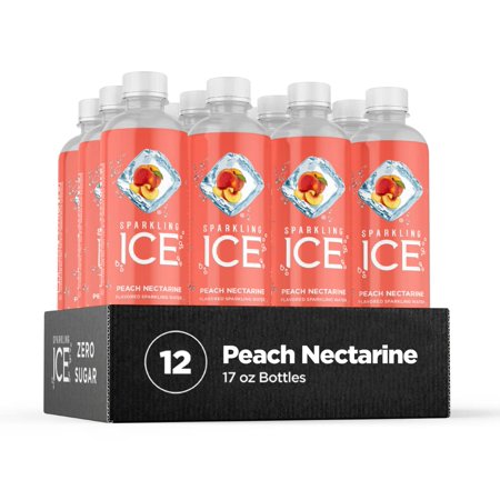 Sparkling Ice  Peach Nectarine Sparkling Water  Zero Sugar Flavored Water  with Vitamins and Antioxidants  Low Calorie Beverage  17 Fl Oz Bottles (Pac