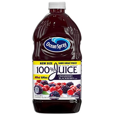 Ocean Spray 100% Juice  Cranberry Blackberry  64 Ounce Bottle