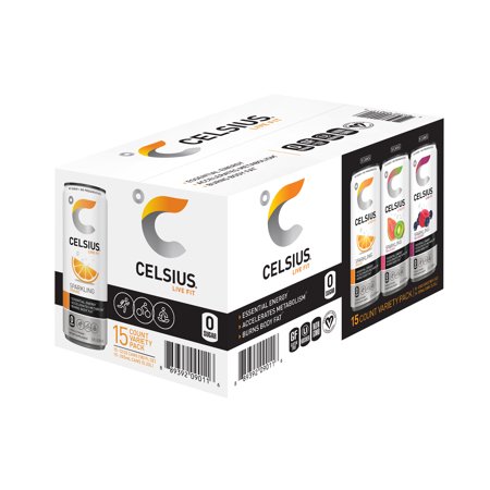 Celsius Sparkling Fitness Drink  Variety Pack  12 Fl Oz  15-Count
