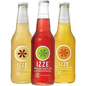 IZZE Sparkling Juice  3 Flavor Variety Pack  12 Fl Oz Glass Bottles  12 Count