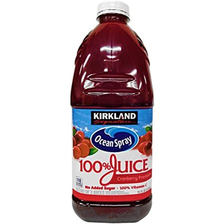 Kirkland Signature Ocean Spray Cranberry Premium 100% Juice  Vitamin C: Blend of 3 Juices - (96 Fl Oz.)