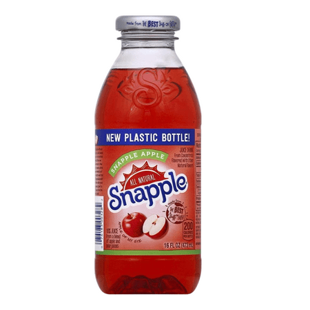 Snapple Apple Juice Drinks 16 Fl. Oz Made from Juicy Crisp Red Ripe Apples - All Natural No Artificial Flavors  Camping Biking Picnic Travel on the Go