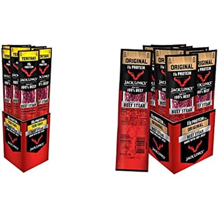 Jack Link S Premium Cuts Beef Steak  Teriyaki  2 Oz.  12 Count Great Protein Snack with 18g of Protein and 9g of Carbs per Serving & Premium Cuts Beef