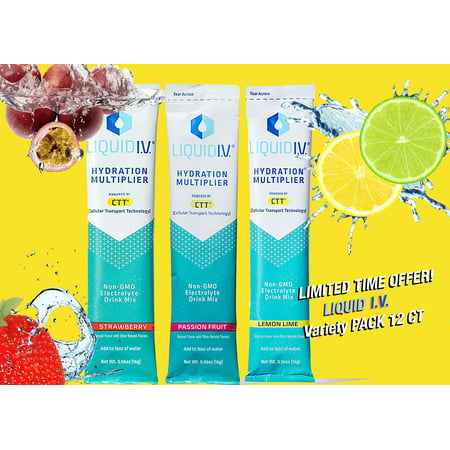 Liquid I.V. Hydration Multiplier  Limited Time Variety Flavor 12ct  Electrolyte Powder Packet Drink Mix