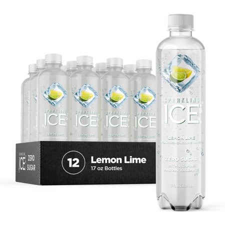 Sparkling Ice  Lemon Lime Sparkling Water  Zero Sugar Flavored Water  with Vitamins and Antioxidants  Low Calorie Beverage  17 Fl Oz (Pack of 12)