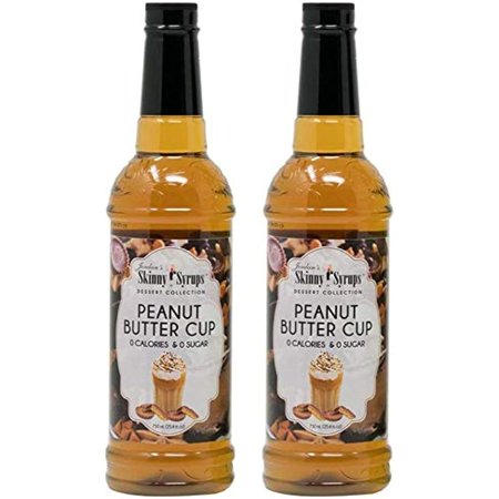 Jordans Skinny Dessert and Ice Cream Sugar Free Syrup Collection 750 Ml 2 Bottles (Peanut Butter Cup)