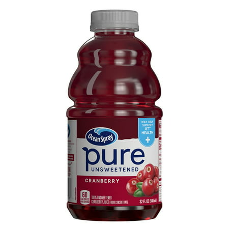 Ocean Spray 100% Pure Cranberry Juice  32 Ounce (Pack of 8)