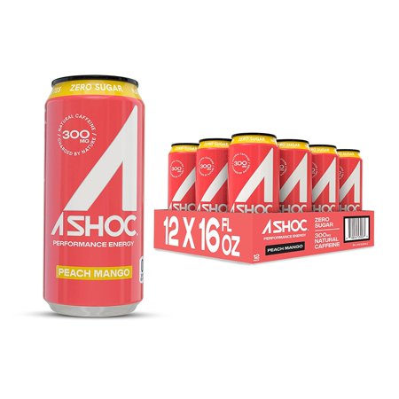 Energy Drinks Performance Energy Drink  Peach Mango  16 Ounce  16 Fl Oz Pack of 12