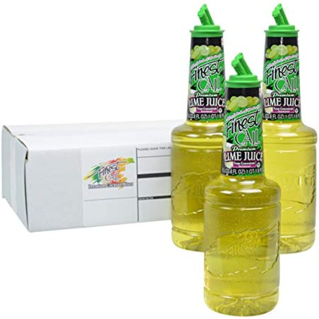 Finest Call Premium Lime Juice Drink Mix  1 Liter Bottle (33.8 Fl Oz)  Pack of 3