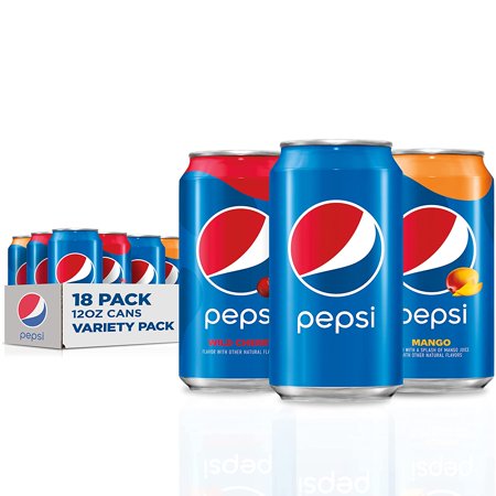 Pepsi Flavors Variety Pack  Wild Cherry  Mango  Original  12 Fl Oz. Cans (18 Pack)