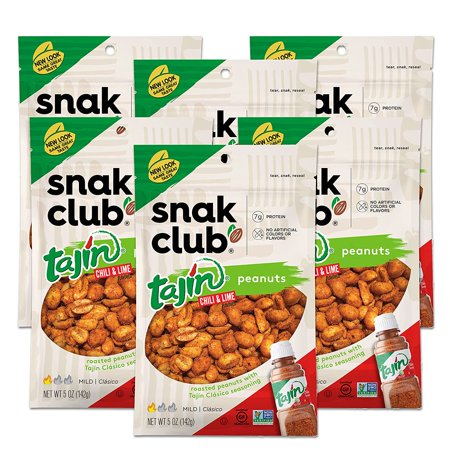 Snak Club Tajin Peanuts  Chili & Lime  Snacks  5 Oz. (Pack of 6)