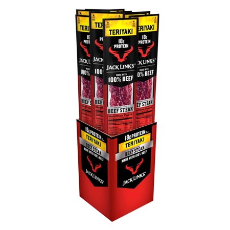 Jack Link’s Premium Cuts Beef Steak  Teriyaki  Great Protein Snack with 18g of Protein and 9g of Carbs per Serving  Made with Premium Beef  2 Ounce 