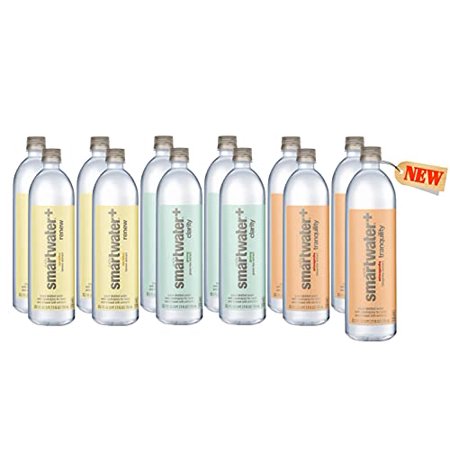 Smartwater+ Flavored Drinking Water - Variety Pack | Glacéau Smart Water - Renew  Clarity  Tranquility | Zero Sugar  Electrolytes. 23.7 Fl Oz Bottles