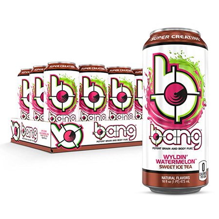Bang Wyldin Watermelon Sweet Ice Tea Energy Drink  0 Calories  Sugar Free with Super Creatine  16 Fl Oz (Pack of 12)