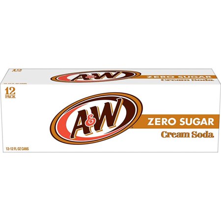 A&W Zero Sugar Cream Soda  12 FL OZ Cans (36 Cans)