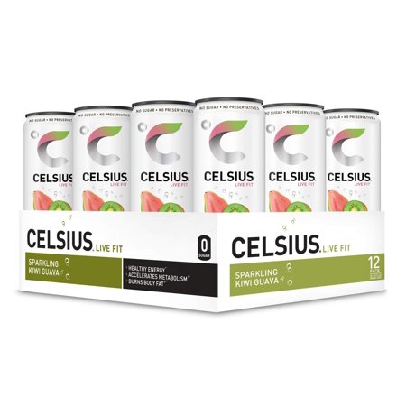 CELSIUS Essential Energy Drink 12 Fl Oz  Sparkling Kiwi Guava (Pack of 12)