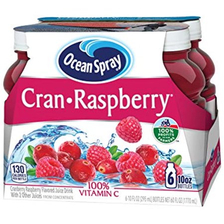 Ocean Spray Cran-Raspberry Juice Drink  10 Ounce Bottles (4 X Pack of 6)