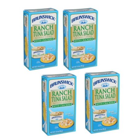 CGT Brunswick Ranch Tuna Salad with Crackers Ready to Eat Pre-Mixed Comes with Spoon Lunch Work School Dinner Snack on-the-Go 3 Oz. (4 Pack)