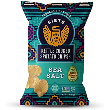 Siete Grain Free Potato Chips | Kettle Cooked | Gluten Free Chips | Vegan Snacks | Non Gmo | Sea Salt  (Pack of 6)