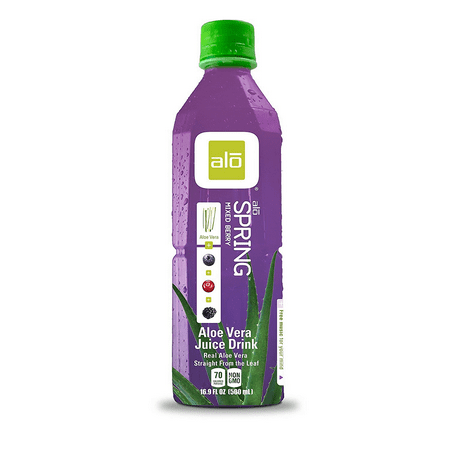 Alo Spring Mixed Berry Aloe Vera Juice Drink  16.9 Fl Oz [Pack of 12]