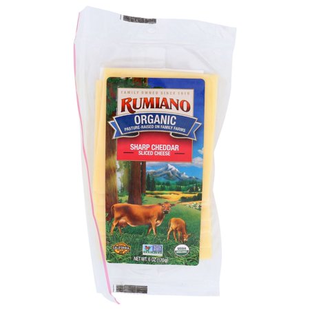 Rumiano Cheese Organic Sliced Sharp Cheddar Cheese  6 Ounce -- 12 per Case