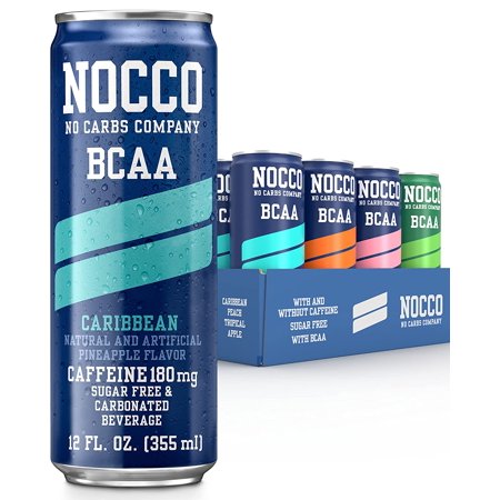 NOCCO BCAA Energy Drink Variety Pack - 12 Fl Oz  Pack of 12 - Sugar Free & Low Calorie BCAAs Energy Drinks - Non-GMO  Gluten Free  & Vegan Carbonated 