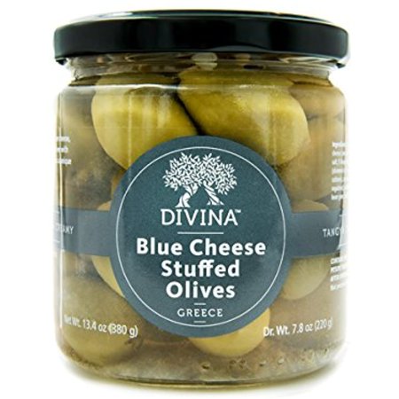 Divina Green Olives Stuffed W/ Blue Cheese  7.8 Oz (Pack of 2)