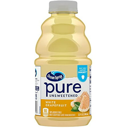 Ocean Spray  Unsweetened 100% Pure White Grapefruit Juice  32 Ounce Bottles (Pack of 8)