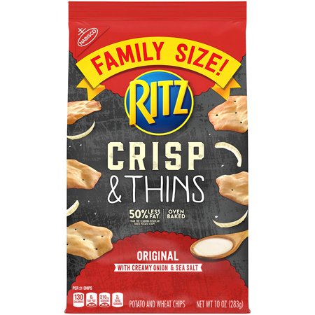 Crisp and Thins Original with Creamy Onion and Sea Salt  Family Size  10 Oz