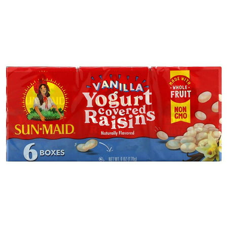 Sun-Maid  Yogurt Covered Raisins  Vanilla  6 Boxes  1 Oz (28.3 G) Each Pack of 3