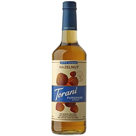 Torani Puremade Syrup  Zero Sugar Hazelnut Flavor  Glass Bottle  Natural Flavors  25.4 Fl. Oz.  750 Ml