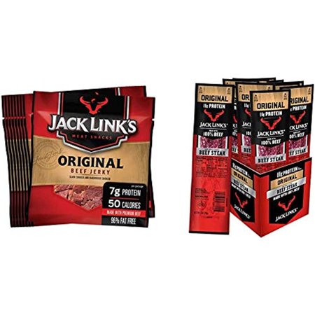 Jack Link’S Beef Jerky  Original  0.625 Ounce – Flavorful Meat Snack for Lunches  Ready to Eat – 7G of Protein (Pack of 20) & Premium Cuts Beef 