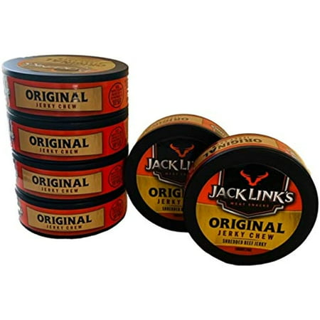 Jack Links Original Jerky Chew | Original Shredded Beef Jerky | .32 Oz Cans | Pack of 6 Cans
