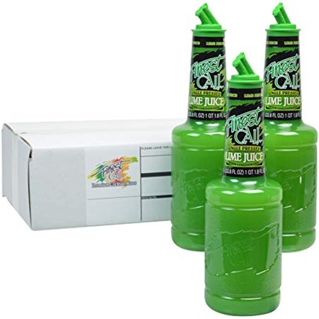 Finest Call Premium Single Pressed Lime Juice Drink Mix  1 Liter Bottle (33.8 Fl Oz)  Pack of 3