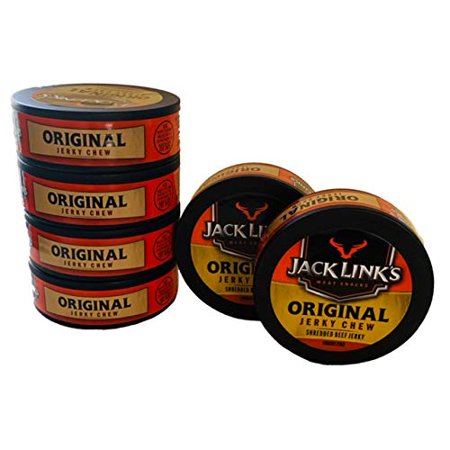 Jack Links Original Jerky Chew | Original Shredded Beef Jerky | .32 Oz Cans | Pack of 6 Cans