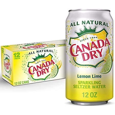 Canada Dry Lemon Lime Sparkling Seltzer Water  12 Fl Oz Cans  12 Count