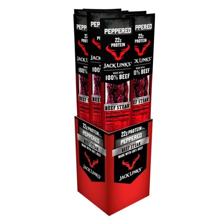 Jack Link’s Premium Cuts Beef Steak  Peppered  Great Protein Snack with 22g of Protein and 3g of Carbs per Serving  Made with Premium Beef  2 Ounce 
